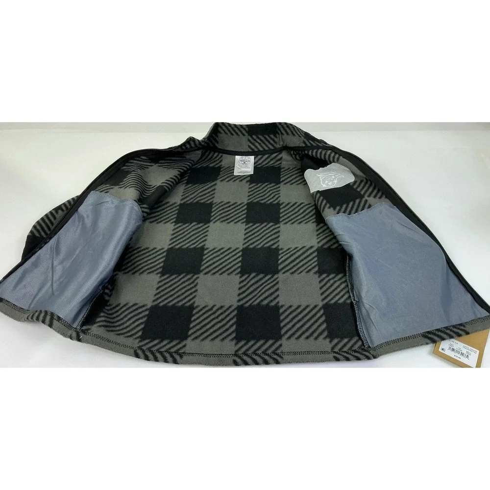 Rivalry Threads Kids Fleece Jacket Buffalo Plaid‎ Logo Zip Up Outerwear XS